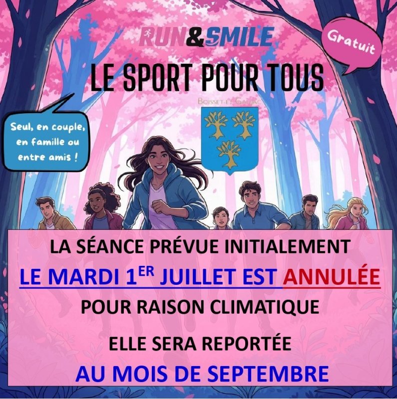 🔵Séance Run and Smile annulée mais reportée