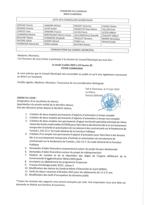 CONSEIL MUNICIPAL