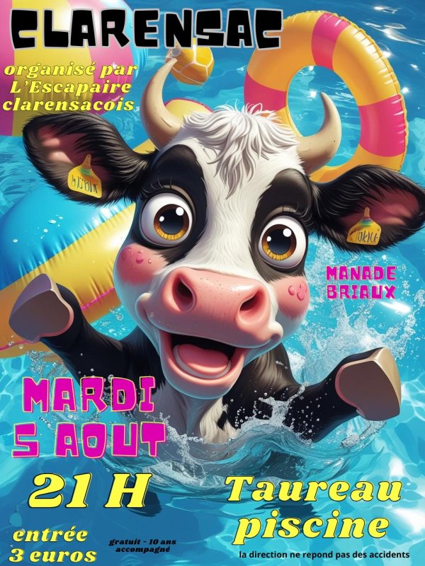 TAUREAU PISCINE MARDI 5 AO&Ucirc;T
