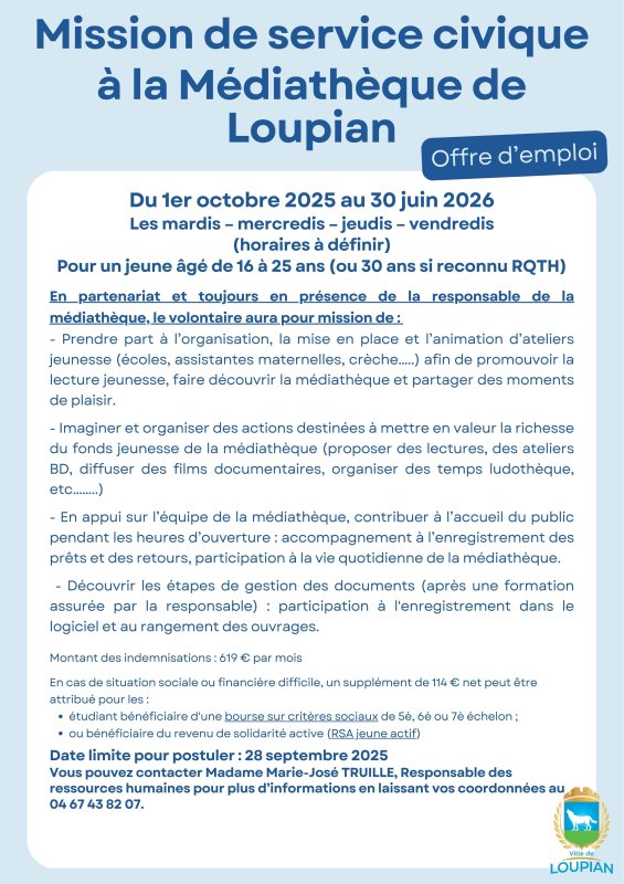 [Offre d'emploi Service Civique]