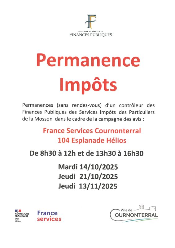 PERMANENCE IMPOTS à COURNONTERRAL