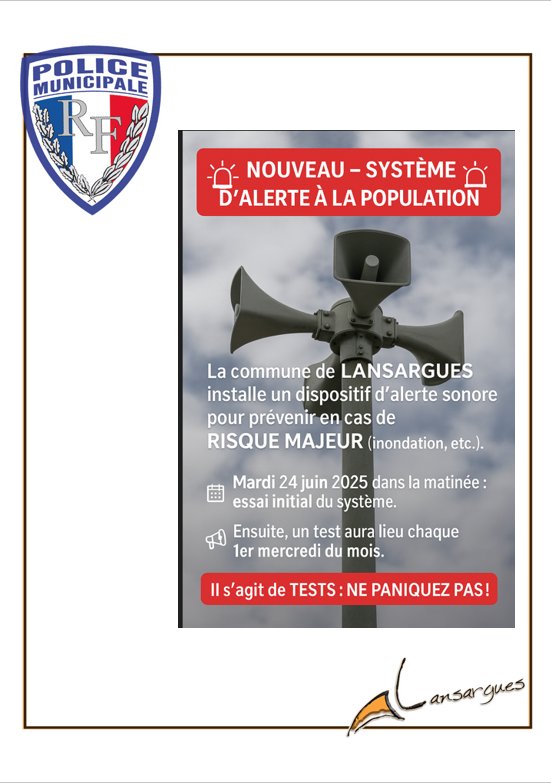 Information à la population – Installation d’une sirène d’alerte