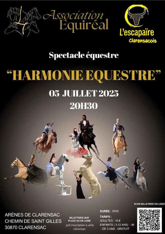 SAMEDI 5 JUILLET Spectacle équestre à 20h30 aux arènes