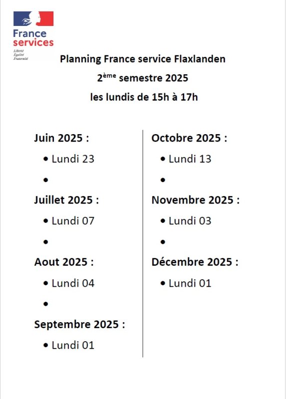 Permanence France Services 2ème semestre 2025