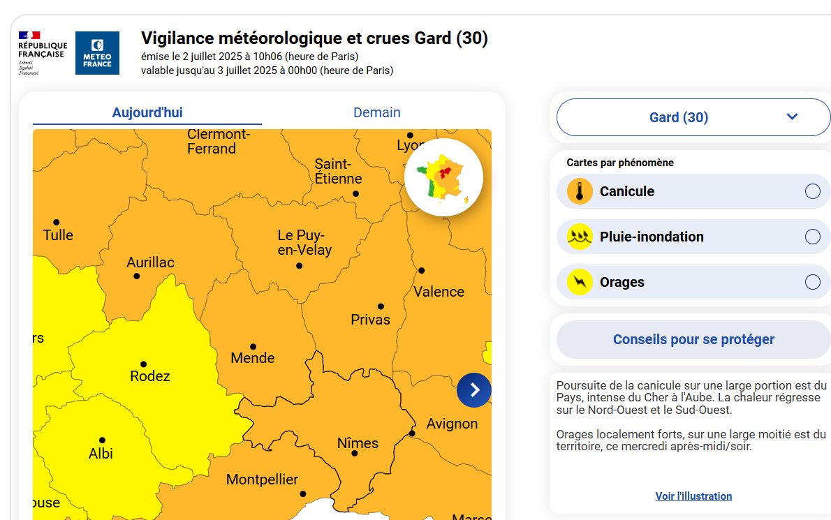 Alerte m&eacute;t&eacute;o