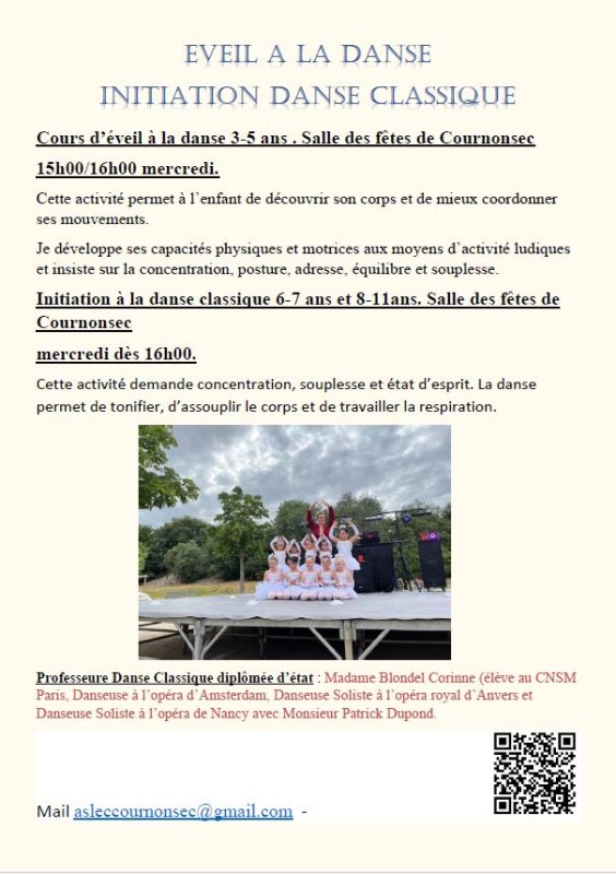4️⃣ Activité Enfant : DANSE CLASSIQUE