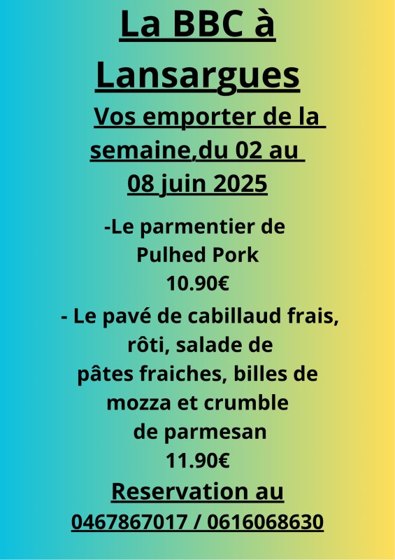 emporter semaine du 02 juin 2025