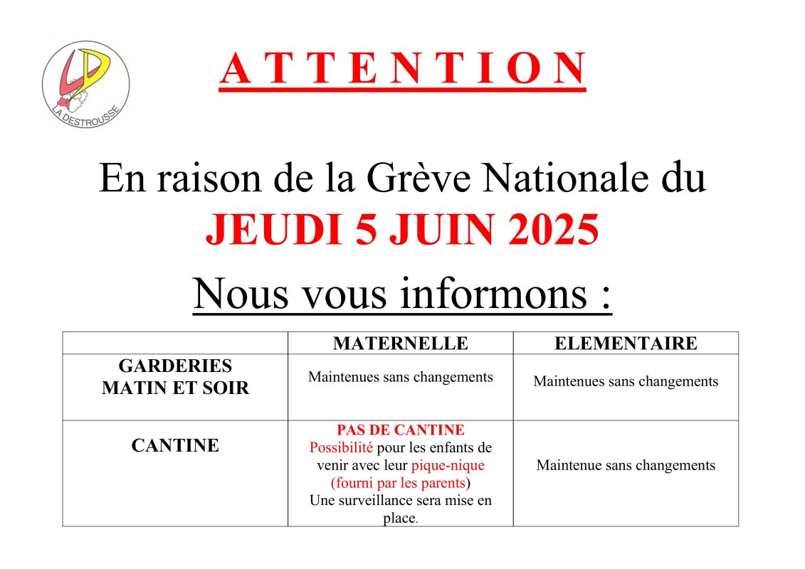 Grève Nationale du Jeudi 5 Juin