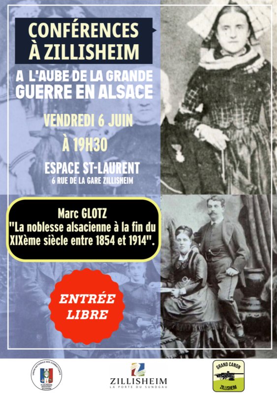 Conférence:  "à l'aube de la Grande Guerre en Alsace " -  vendredi 6 juin 19h30