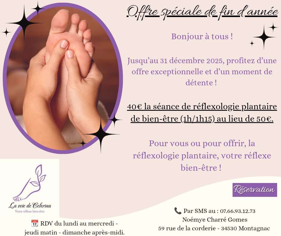 Offre réflexologie plantaire de bien-être