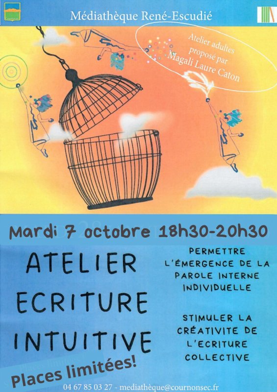 Atelier Ecriture intuitive avec Magali le 7 octobre à 18h30