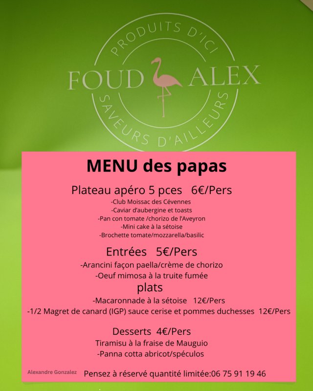 Traiteur/ food-truck présent sur le marché de Saussan le dimanche matin de 8h à 13h.