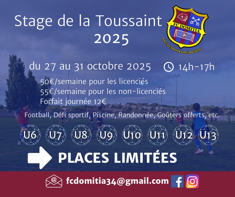 Le FC Domitia organise son stage de la Toussaint 2025 !