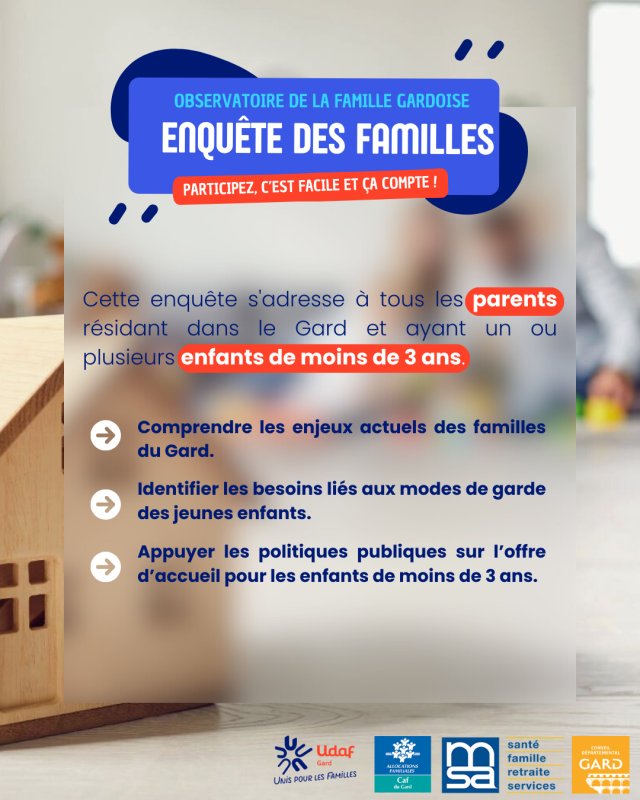 Enqu&ecirc;te sur les modes de Gardes des enfants de 0 &agrave; 3 ans