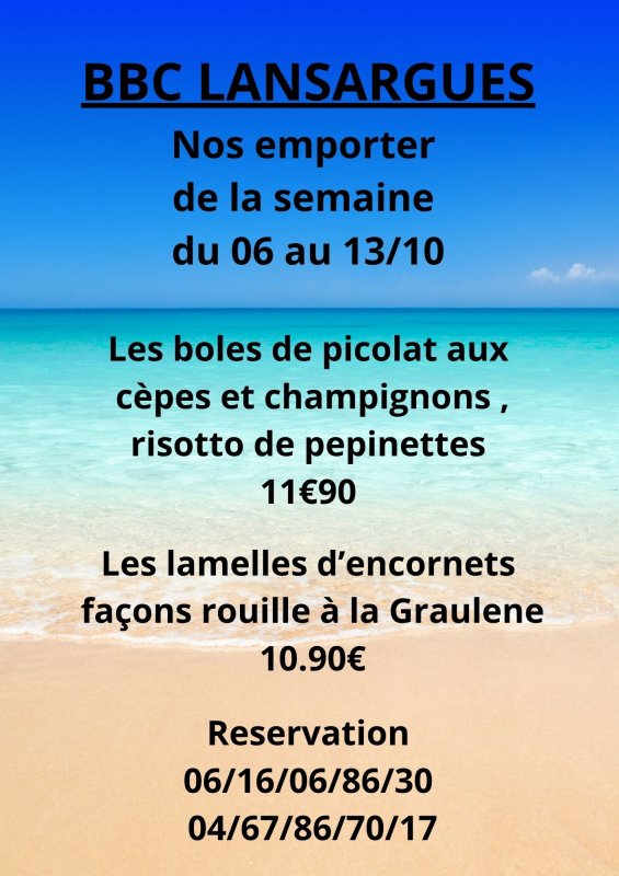 nos emporter de la semaine du 06 octobre