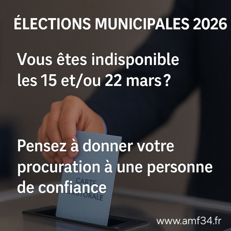 🗳 Élections municipales 2026 : pensez à la procuration en ligne !