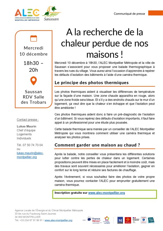 A la recherche de la chaleur perdue de nos maisons