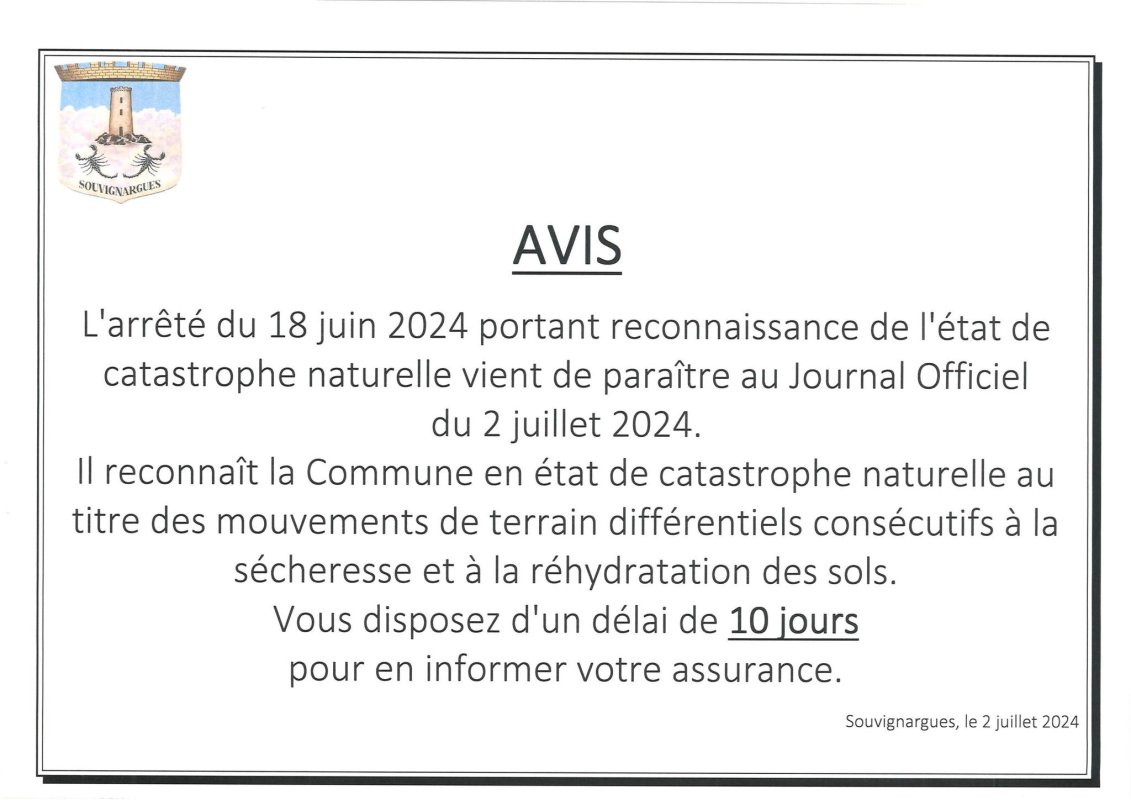 Reconnaissance catastrophe naturelle