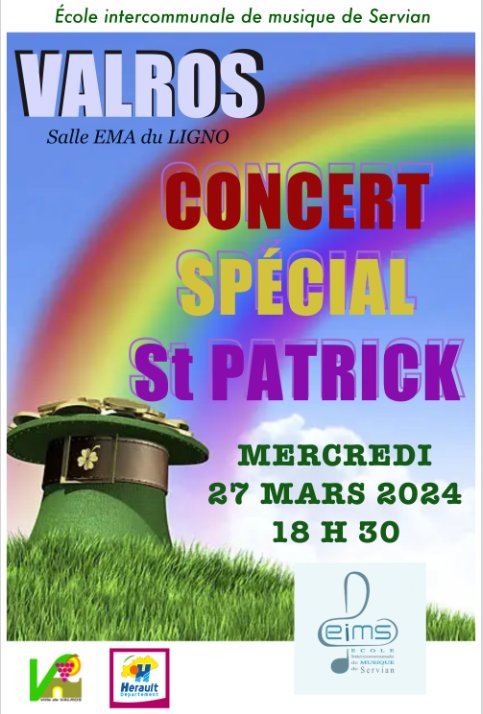 Mercredi 27 mars, Saint Patrick avec l'Ecole Intercommunale de Musique