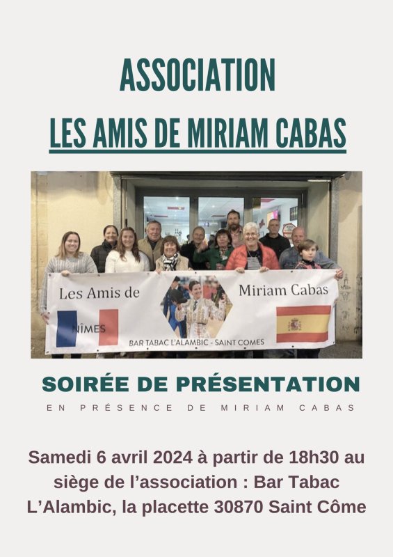 Soirée présentation association "Les Amis de Miriam CABAS"