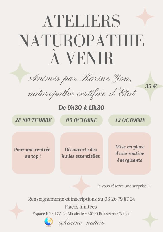 🌸 ATELIERS NATUROPATHIE 🌸