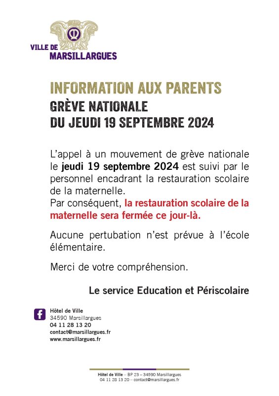 INFORMATION AUX PARENTS