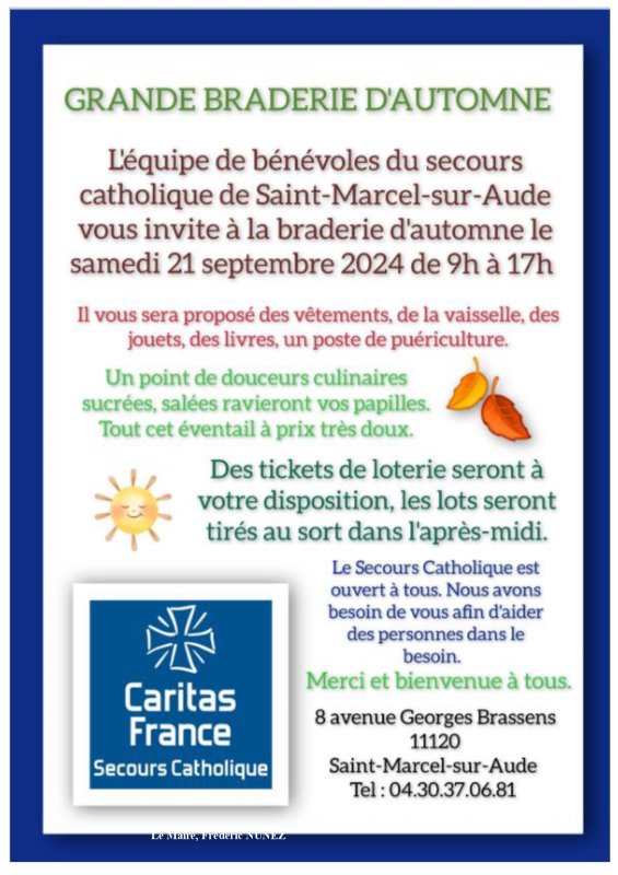 Évènement : SECOURS CATHOLIQUE : Grande braderie d'automne