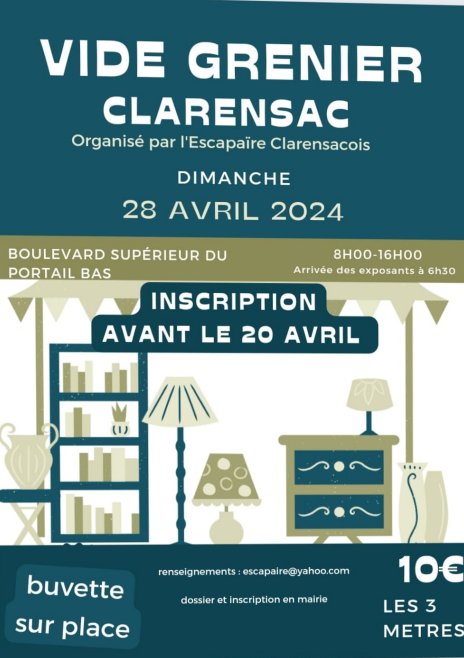 28 avril 2024 : Vide grenier du Club Taurin de Clarensac