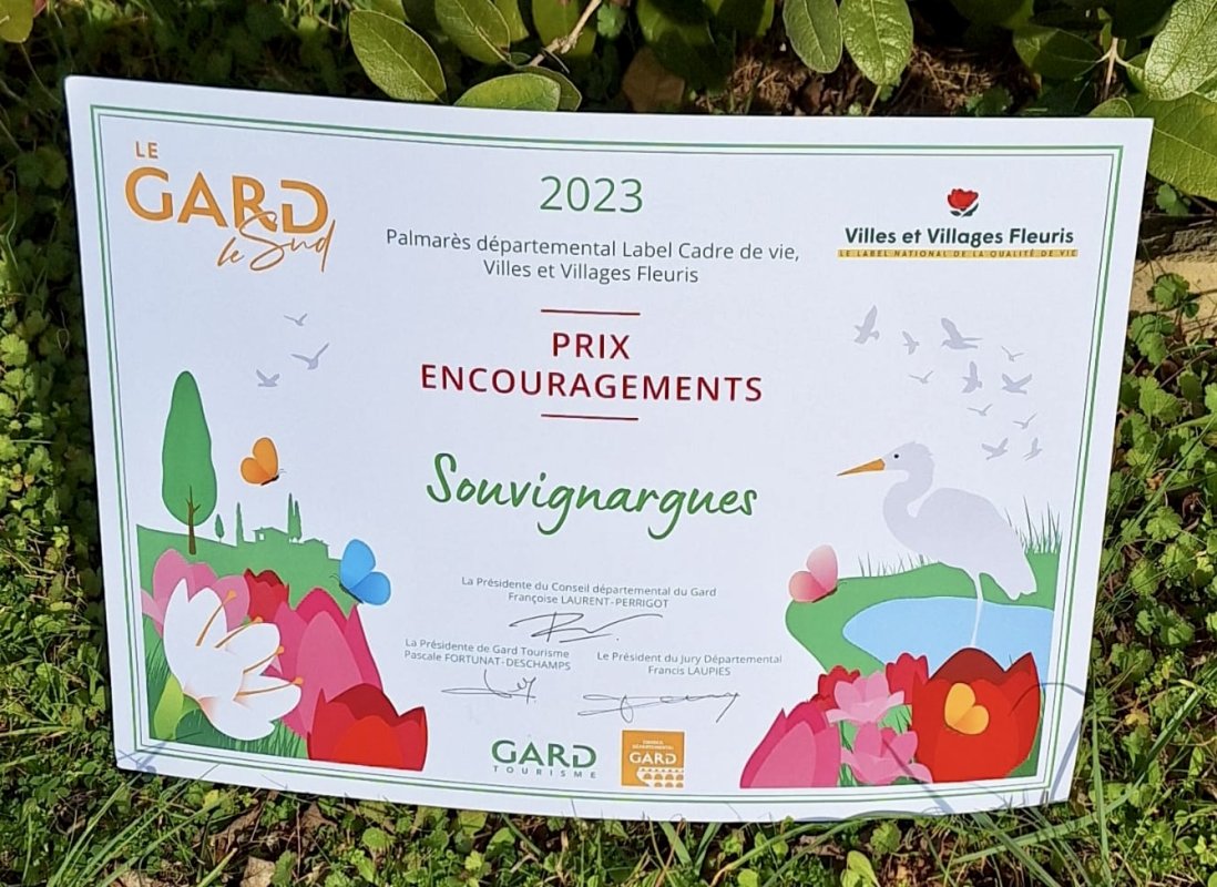 Label Villes et villages fleuris : Prix Encouragements pour Souvignargues