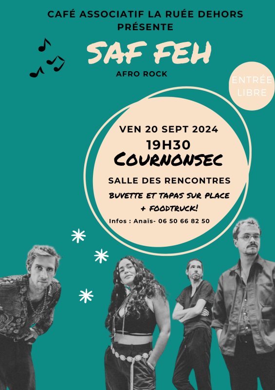 Ce soir 19h30 concert  et foodtruck par le café associatif