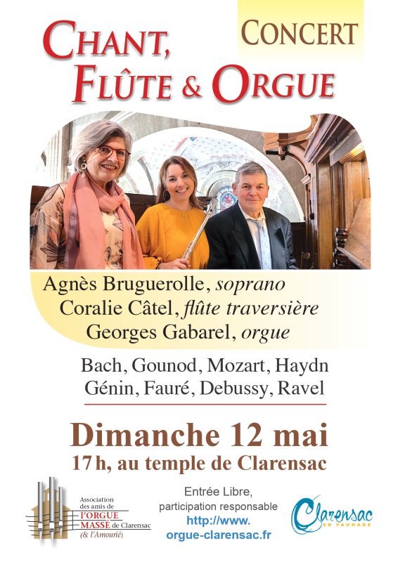 Concert Orgue, Flûte traversière et chant lyrique