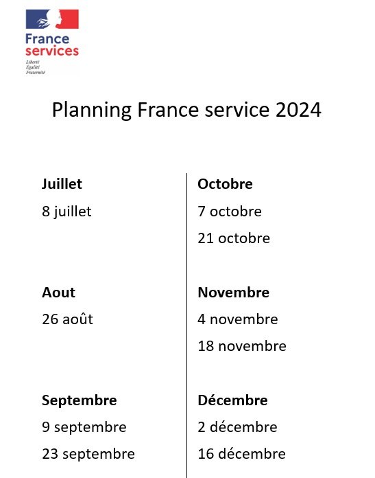 Permanence France Services 2ème semestre 2024