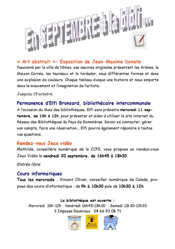Programme de septembre 🍇