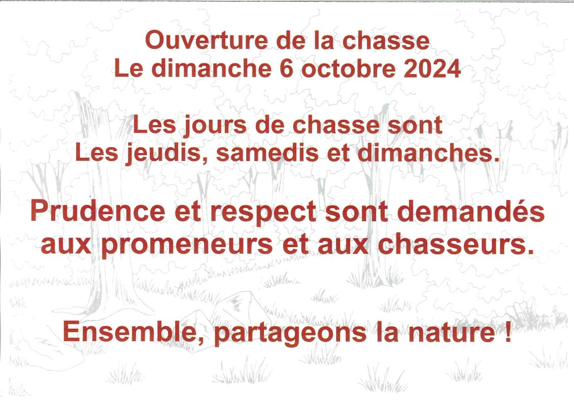 OUVERTURE DE LA CHASSE