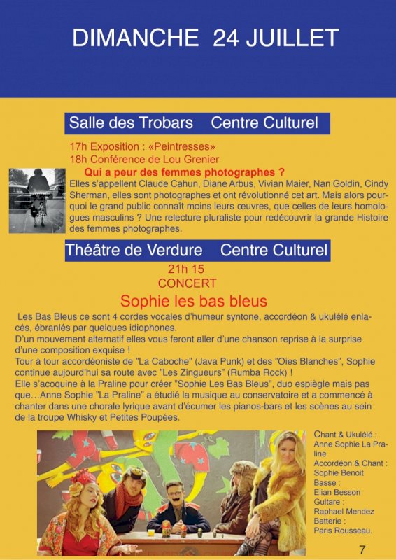 Festival "Les Herbes Folles" programme du jour