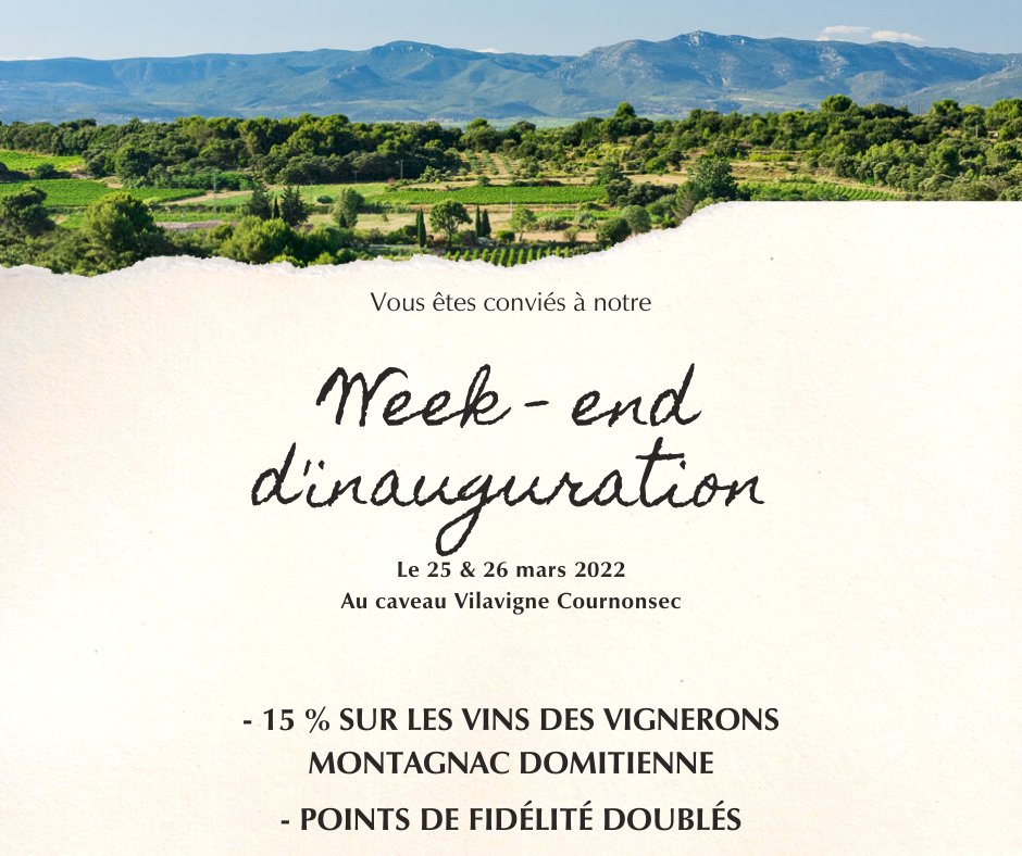 💥 Week-end d'inauguration chez Vilavigne Cournonsec !!