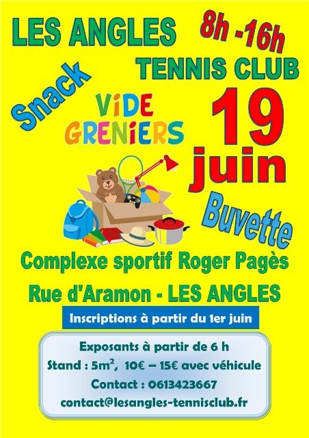 Les Angles Tennis Club : vide-greniers dimanche 19 juin