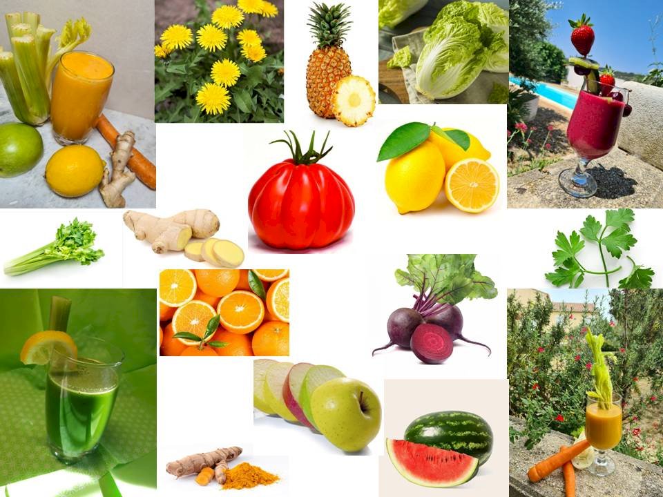 Principales propriétés des jus de fruits et/ou de légumes