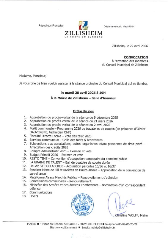 CONVOCATION CONSEIL MUNICIPAL