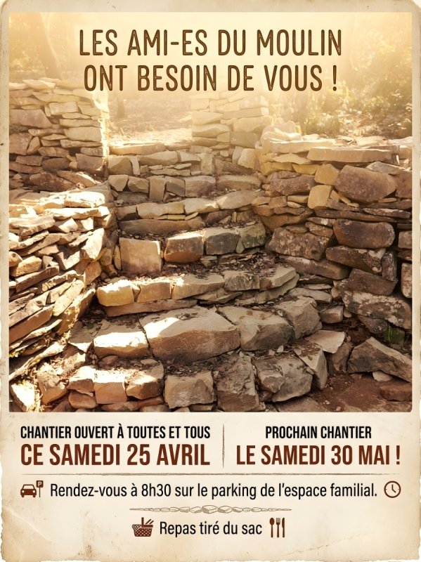 Participez aux chantiers des Ami-es du Moulin