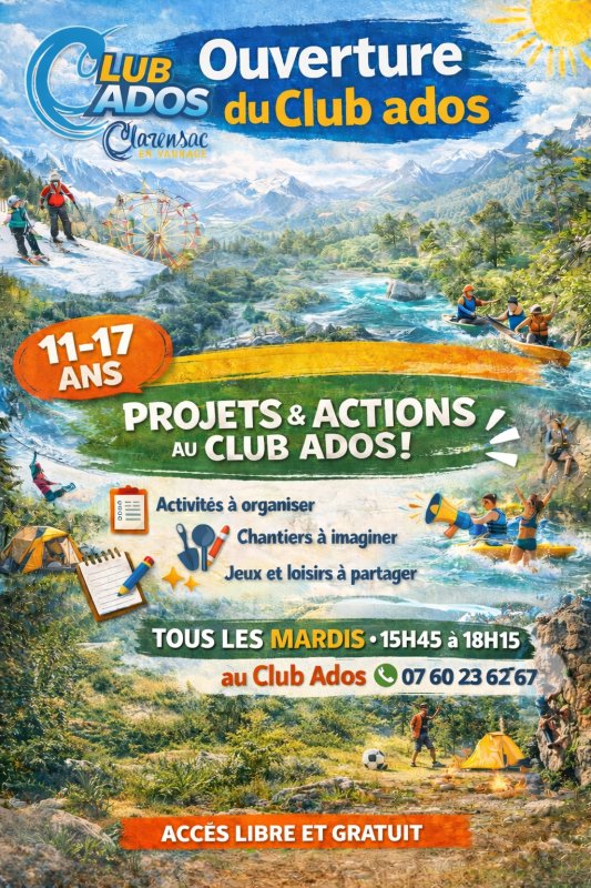 LE  CLUB ADOS ouvre ses portes