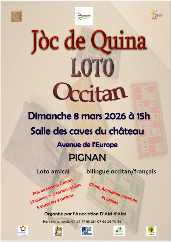 D'aici d'alai : loto annuel et autres activit&eacute;s