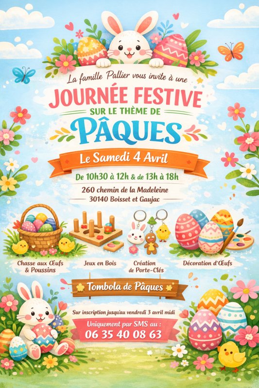 &Eacute;v&egrave;nement : 🐣F&ecirc;te de P&acirc;ques