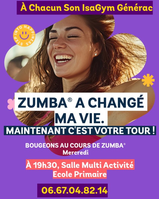 Zumba Ado/Adulte change de lieu d&egrave;s le Mercredi 1er Avril