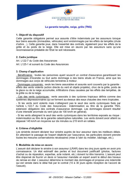 TEMPETE NILS - DECLARATION ASSURANCES