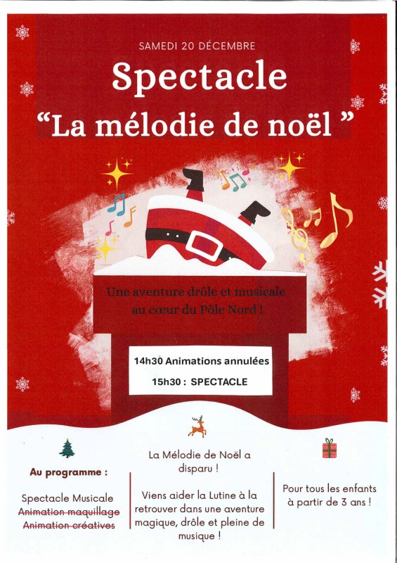 Spectacle de No&euml;l pour les enfants de Saussan Samedi 20 d&eacute;cembre
