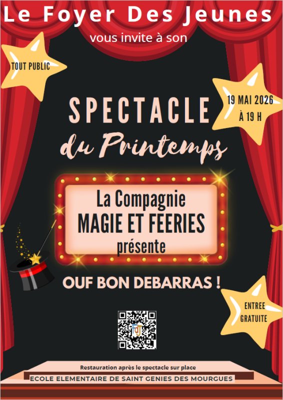 [FDJ] Spectacle de Printemps Mardi 19 mai 2026 19h00 - Ecole El&eacute;mentaire