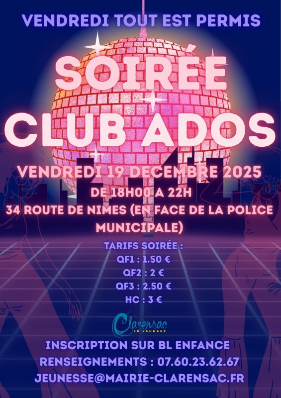 CLUB ADOS - Soir&eacute;e de fin d'ann&eacute;e