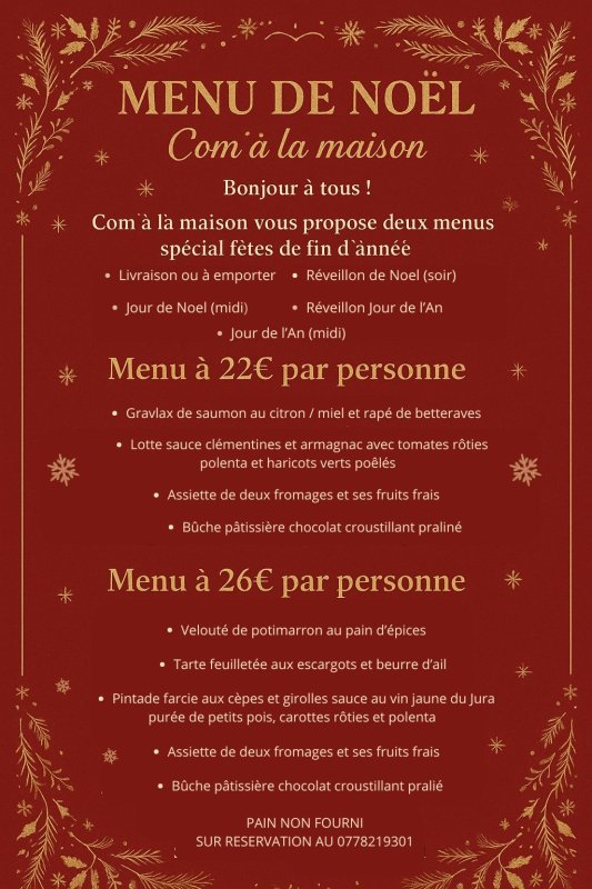 Menus de f&ecirc;tes