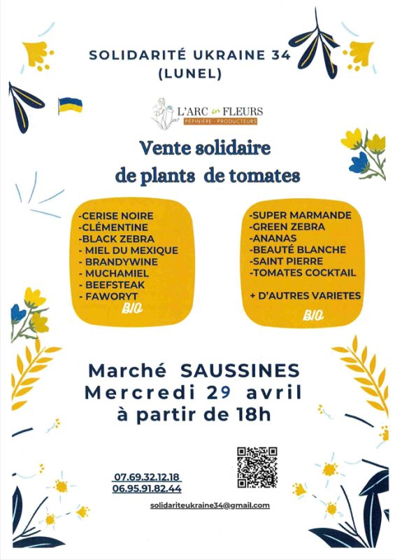 &Eacute;v&egrave;nement : 29 avril au march&eacute; de SAUSSINES: Vente solidaire de plants de tomates
